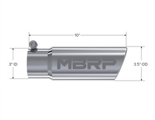 Load image into Gallery viewer, MBRP Universal Tip 3in O.D. Angled Rolled End 3 inlet 10 length - Detail View