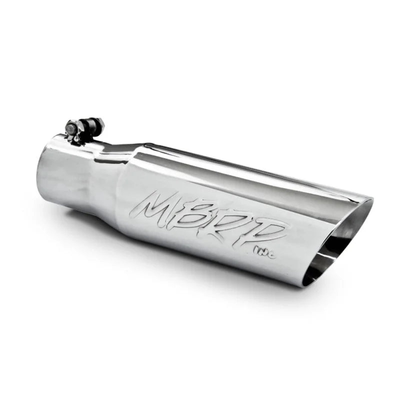 MBRP Universal Tip 3in O.D. Dual Wall Angled 2 inlet 12 length - Side View