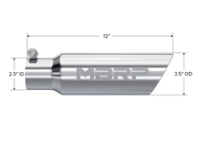 Load image into Gallery viewer, MBRP Universal Tip 3in O.D. Dual Wall Angled 2 inlet 12 length - Detail View