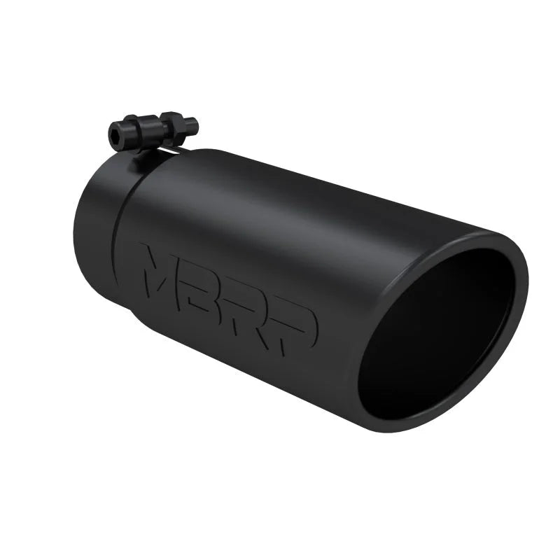 MBRP Universal Tip 4 O.D. Angled Rolled End 3.5 inlet 10 length- Black Finish - Main Product View
