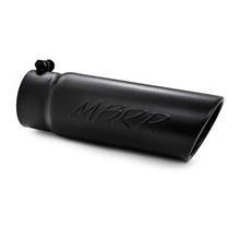 Load image into Gallery viewer, MBRP Universal Tip 4 O.D. Angled Rolled End 3.5 inlet 10 length- Black Finish - Side View