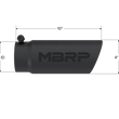 Load image into Gallery viewer, MBRP Universal Tip 4 O.D. Angled Rolled End 3.5 inlet 10 length- Black Finish - Detail View