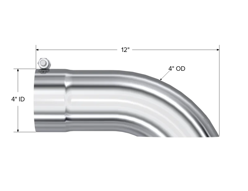 MBRP Universal Tip 4 O.D. Turn Down 4 inlet 12 length - Detail View