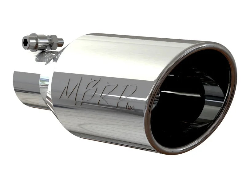 MBRP Universal Tip 4.5 O.D. Angle Rolled End 2.5 Inlet 11in Length - T304 - Side View