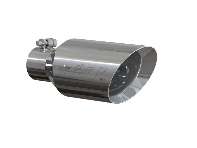 MBRP Universal Tip 4.5 O.D. Dual Walled Angled Rolled End 2.5 Inlet 12in Length - T304 - Main Product View