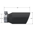 Load image into Gallery viewer, MBRP Universal Tip 4.5in OD / 3.2in Inlet / 10in Length / Angled Cut Rolled End - Black - Side View