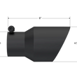 Load image into Gallery viewer, MBRP Universal Tip 4.5in OD 3in Inlet 8in Length Dual Walled Angled Exhaust Tip - Black - Side View