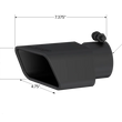 Load image into Gallery viewer, MBRP Universal Tip 4.75inx 3in Rectangle Angled Cut 3in O.D. inlet Pass. Side 7.375in length Black - Detail View