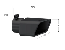 Load image into Gallery viewer, MBRP Universal Tip 4.75inx 3in Rectangle Angled Cut 3in O.D. inlet Driver Side 7.375in length Black - Installation View