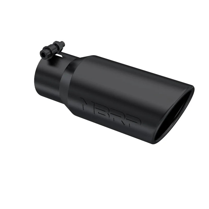 MBRP Universal Tip 4in OD 3in Inlet 10in Length Angled Rolled End Black - Main Product View