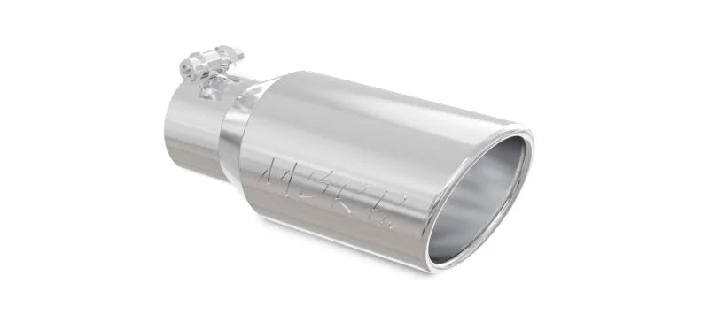 MBRP Universal Tip 4in OD 3in Inlet 10in Length Angled Rolled End T304 - Main Product View