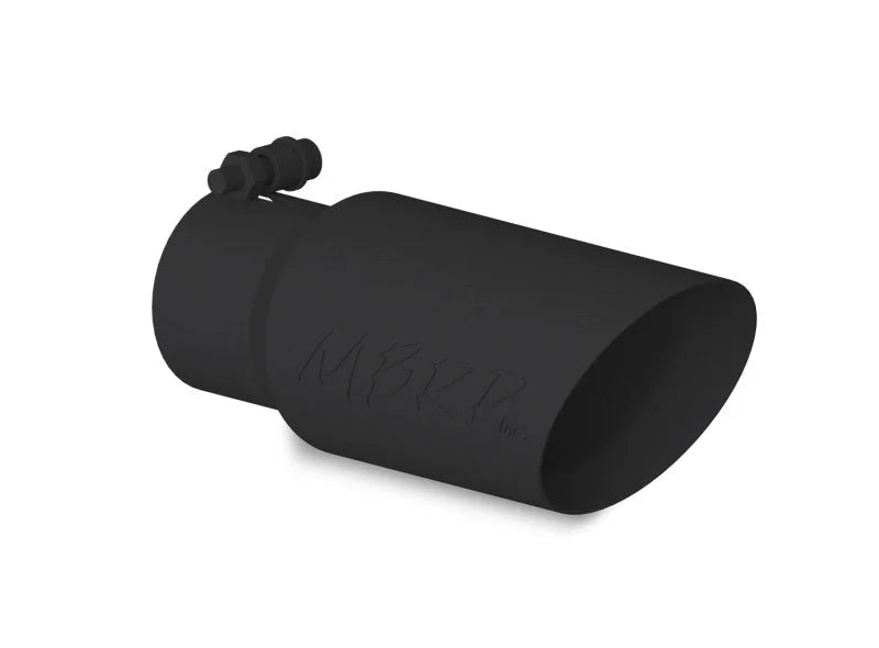 MBRP Universal Tip 4in OD 3in Inlet 10in Length Dual Wall Angled End Black - Main Product View