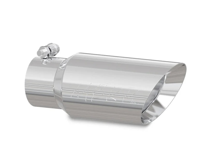 MBRP Universal Tip 4in OD 3in Inlet 10in Length Dual Wall Angled End T304 - Side View