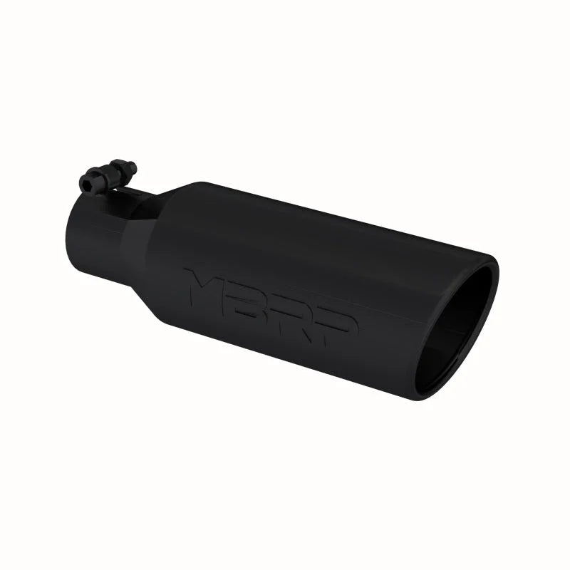 MBRP Universal Tip 4in O.D. Angled Rolled End 2.5in inlet 12in length Black - Main Product View