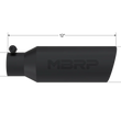 Load image into Gallery viewer, MBRP Universal Tip 4in O.D. Angled Rolled End 2.5in inlet 12in length Black - Detail View