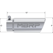 Load image into Gallery viewer, MBRP Universal Tip 4in O.D. Angled Rolled End 3 inlet 10 length - Detail View