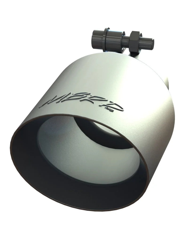 MBRP Universal Tip 4in O.D. Dual Wall Angled 2.5in inlet 8in length T304 - Side View