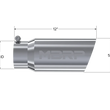 Load image into Gallery viewer, MBRP Universal Tip 5 O.D. Angled Single Walled 4 inlet 12 length - Detail View