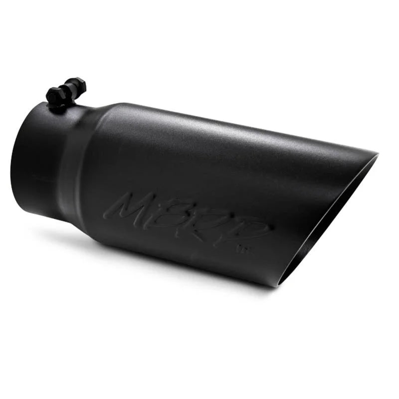 MBRP Universal Tip 5 O.D. Dual Wall Angled 4 inlet 12 length - Black Finish - Main Product View