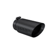 Load image into Gallery viewer, MBRP Universal Tip 5 O.D. Dual Wall Angled 4 inlet 12 length - Black Finish - Side View