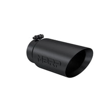 Load image into Gallery viewer, MBRP Universal Tip 5 O.D. Dual Wall Angled 4 inlet 12 length - Black Finish - Side View