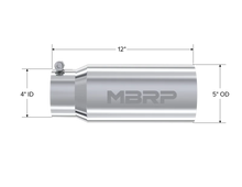 Load image into Gallery viewer, MBRP Universal Tip 5 O.D. Dual Wall Straight 4 inlet 12 length - Detail View