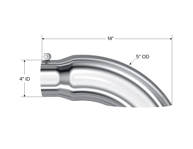 MBRP Universal Tip 5 O.D. Turn Down 4 inlet 14 length - Detail View