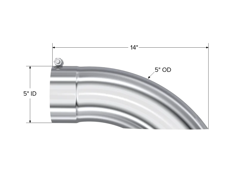 MBRP Universal Tip 5 O.D. Turn Down 5 inlet 14 length - Detail View