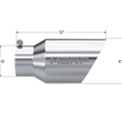 Load image into Gallery viewer, MBRP Universal Tip 6 O.D. Dual Wall Angled 4 inlet 12 length - Detail View