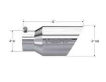 Load image into Gallery viewer, MBRP Universal Tip 6 O.D. Dual Wall Angled 4 inlet 12 length - Detail View