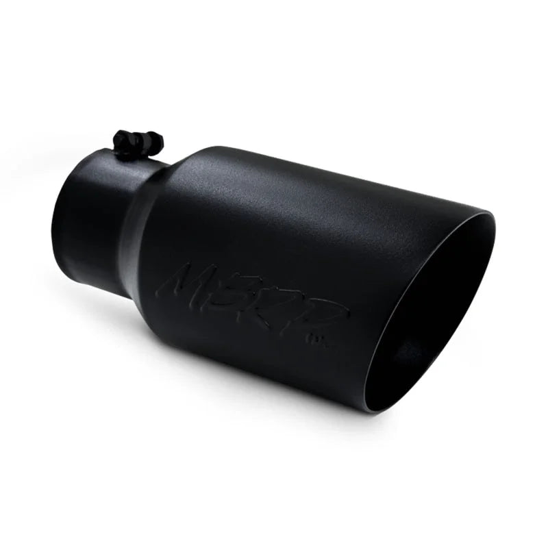 MBRP Universal Tip 6 O.D. Dual Wall Angled 4 inlet 12 length - Black Finish - Main Product View