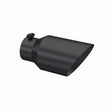 Load image into Gallery viewer, MBRP Universal Tip 6 O.D. Dual Wall Angled 4 inlet 12 length - Black Finish - Side View