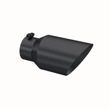 Load image into Gallery viewer, MBRP Universal Tip 6 O.D. Dual Wall Angled 4 inlet 12 length - Black Finish - Side View
