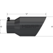 Load image into Gallery viewer, MBRP Universal Tip 6 O.D. Dual Wall Angled 4 inlet 12 length - Black Finish - Detail View