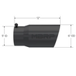 Load image into Gallery viewer, MBRP Universal Tip 6 O.D. Dual Wall Angled 5 inlet 12 length - Black Finish - Side View