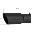 Load image into Gallery viewer, MBRP Universal Tip 6in OD 5in Inlet 15.5in Length 30 Deg Bend Angled Rolled End Black - Detail View