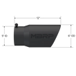 Load image into Gallery viewer, MBRP Universal Tip 6in O.D. Angled Rolled End 5 inlet 12 length - Black Finish - Detail View