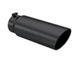 Load image into Gallery viewer, MBRP Universal Tip 6in OD Angled Rolled End 5in Inlet 18in Lgth Black Finish Exhaust - Main Product View
