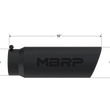 Load image into Gallery viewer, MBRP Universal Tip 6in OD Angled Rolled End 5in Inlet 18in Lgth Black Finish Exhaust - Detail View