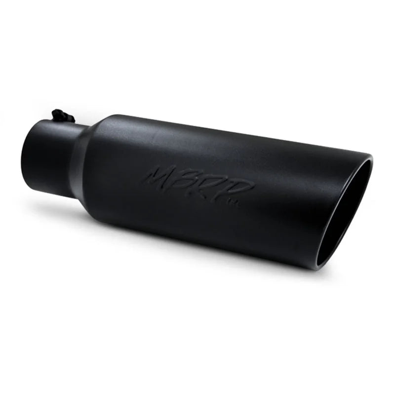 MBRP Universal Tip 6in OD Rolled End 4in Inlet 18in L Black Coated Exhaust Tip - Main Product View
