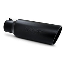 Load image into Gallery viewer, MBRP Universal Tip 6in OD Rolled End 4in Inlet 18in L Black Coated Exhaust Tip - Main Product View