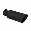 Load image into Gallery viewer, MBRP Universal Tip 6in OD Rolled End 4in Inlet 18in L Black Coated Exhaust Tip - Side View