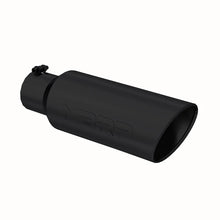 Load image into Gallery viewer, MBRP Universal Tip 6in OD Rolled End 4in Inlet 18in L Black Coated Exhaust Tip - Side View