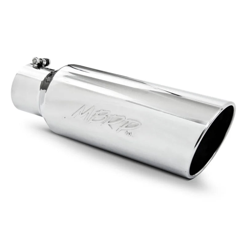 MBRP Universal Tip 6in OD Rolled End 4in Inlet 18in Length T304 - Side View