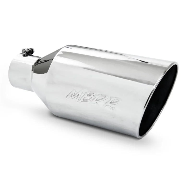 MBRP Universal Tip 8in O.D. Rolled End 4in inlet 18in length T304 - Side View
