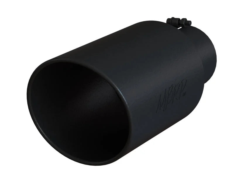 MBRP Universal Tip 8in OD Rolled End 5in Inlet 18in Length T304 - Black - Side View