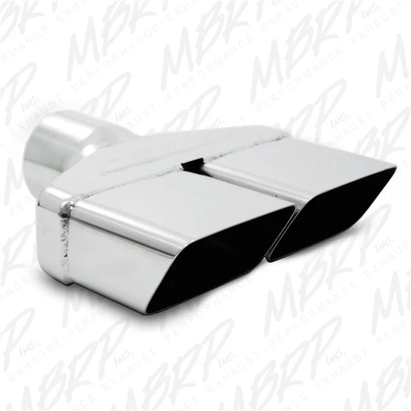 MBRP Universal Tip 8inx 2.375in ID Rectangle 2.5in O.D. inlet 8.25in length T304 - Side View