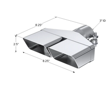 Load image into Gallery viewer, MBRP Universal Tip 8inx 2.375in ID Rectangle 2.5in O.D. inlet 8.25in length T304 - Detail View
