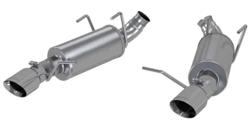 MBRP 11-14 Ford Mustang V6 3in. Dual Muffler Axle Back Split Rear Exhaust System AL - Side View