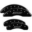 Load image into Gallery viewer, MGP 4 Caliper Covers Engraved Front &amp; Rear Black finish silver ch fits 2016-2024 Chevrolet Camaro SS - Main Product View